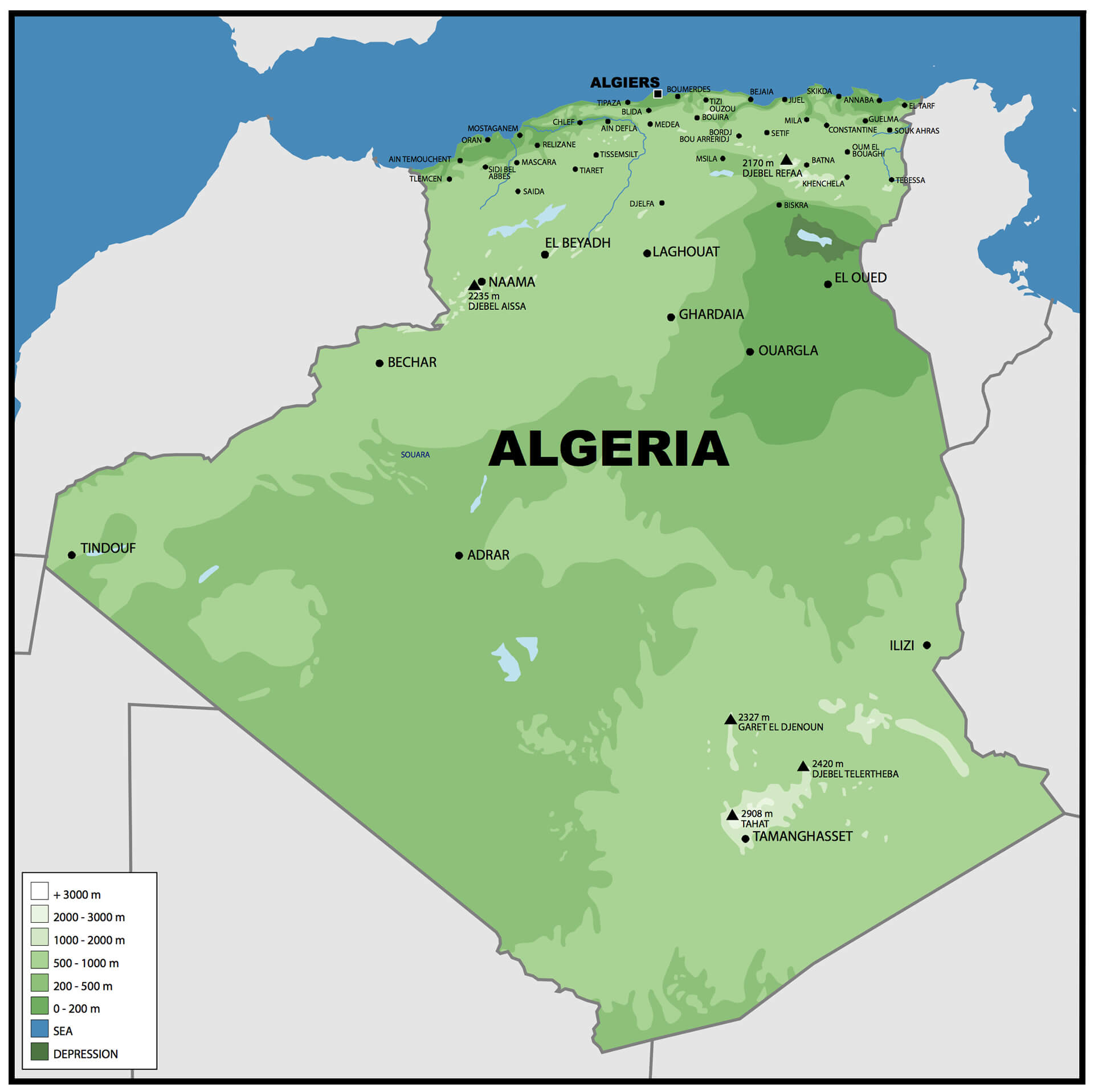 algeria tourist map